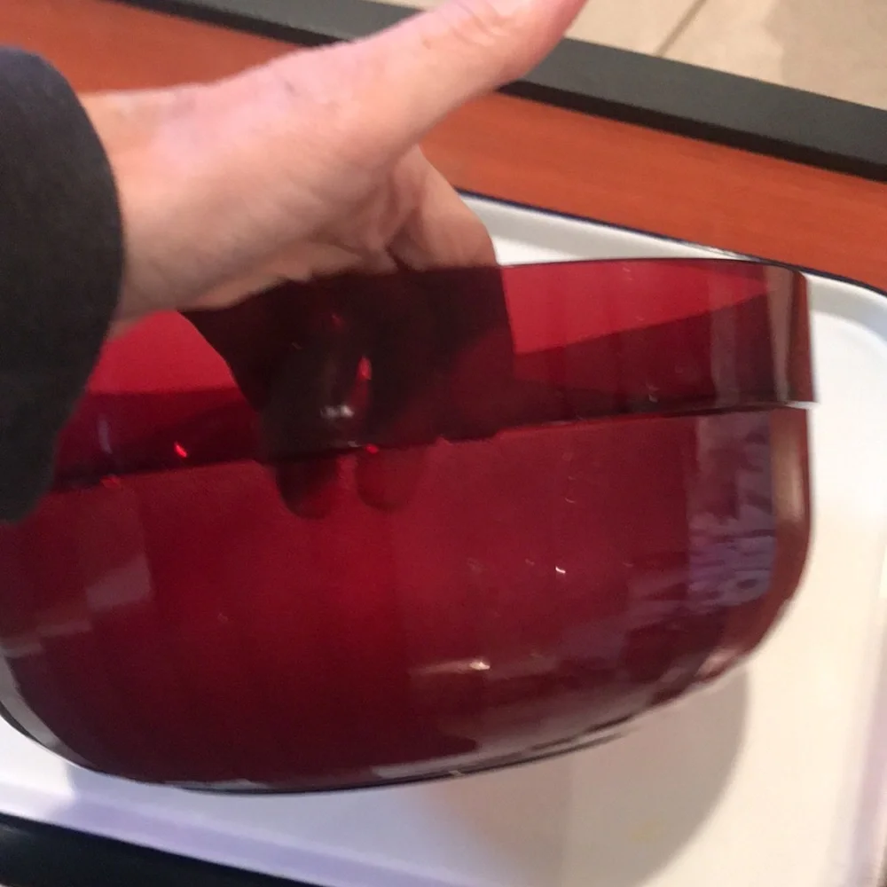 Tupperware Bowl Large Cranberry Elegant Salad Bowl